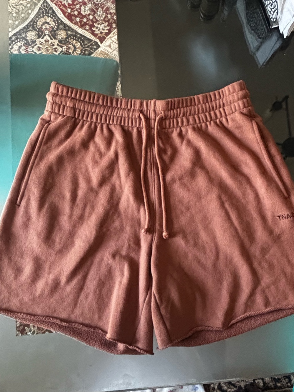 TNA Rust Brown Drawstring Sweat Shorts
